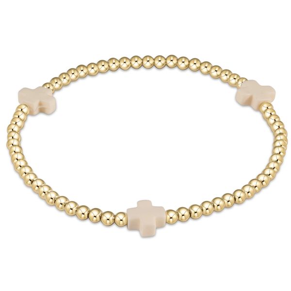 Extends Signature Cross 3mm Gold Bracelet - Off-White Classic Creations In Diamonds & Gold Venice, FL