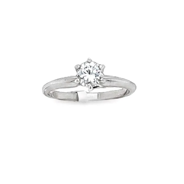 14K White Gold Round Brilliant Cut 0.50ct. Diamond Solitaire In TIffany Setting, Engagement Ring Classic Creations In Diamonds & Gold Venice, FL