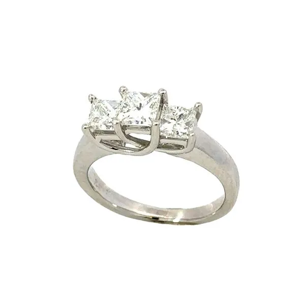 Platinum 3 Princess Cut Diamond Engagement Ring Classic Creations In Diamonds & Gold Venice, FL