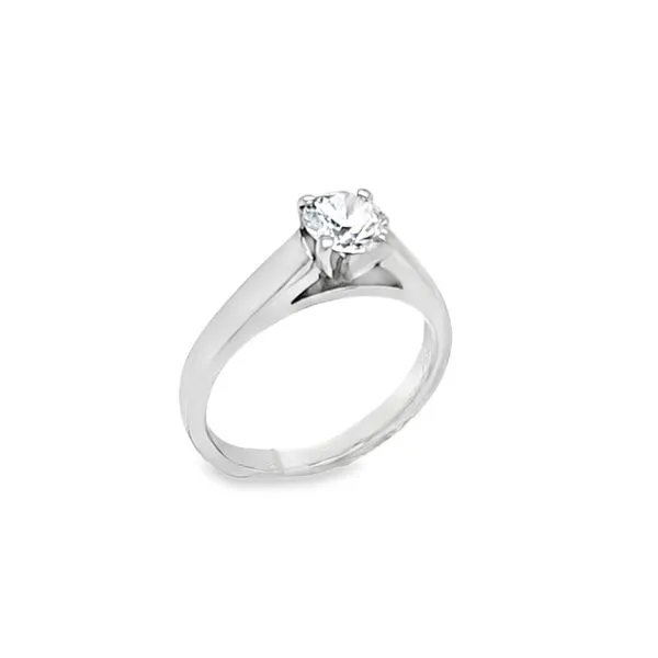 Platinum Round Brilliant Cut GIA .81ct. Diamond Cathedral Set Engagement Ring Classic Creations In Diamonds & Gold Venice, FL
