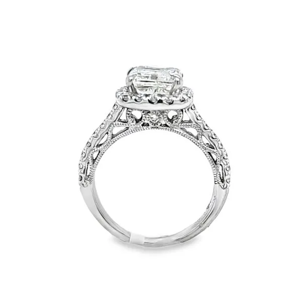 14K White Gold 2.5ct. Radiant Cut Square Diamond Center With Diamond Halo Engagement Ring Image 2 Classic Creations In Diamonds & Gold Venice, FL