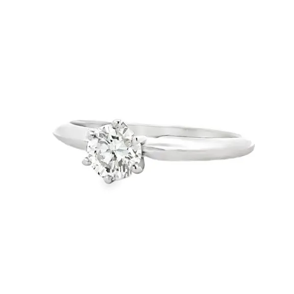 14K White Gold Round Brilliant Cut Diamond Solitaire 6 Prong Tiffany Setting Engagement Ring Classic Creations In Diamonds & Gold Venice, FL