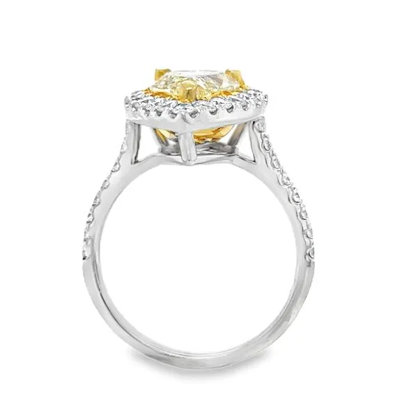 18K White Gold GIA Yellow Pear Shaped Diamond Halo Engagement Ring Image 4 Classic Creations In Diamonds & Gold Venice, FL
