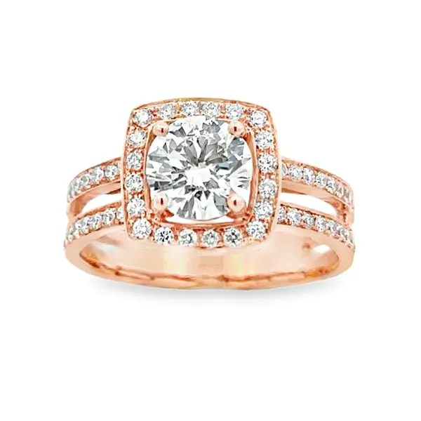 14KR GIA 1.19ct. Diamond Halo Engagement Ring Image 2 Classic Creations In Diamonds & Gold Venice, FL