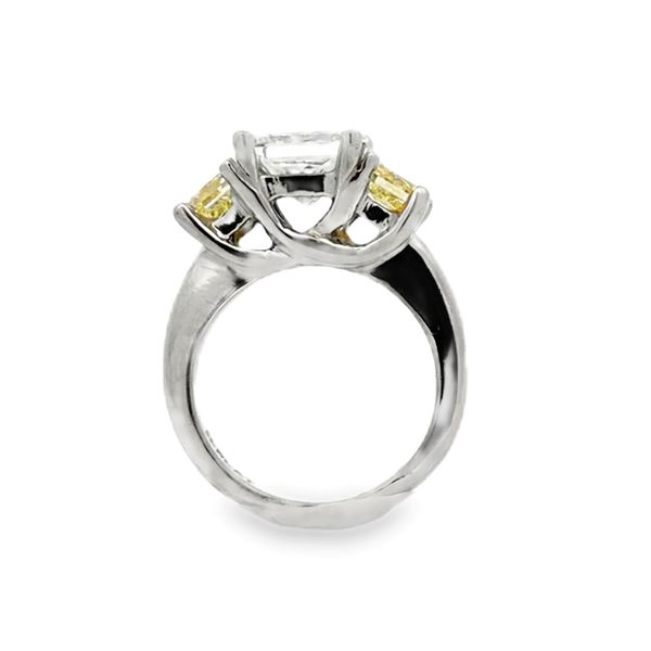 Platinum GIA 3-Stone Diamond Ring 3.97ct | F/VVS2 Princess Cut Image 3 Classic Creations In Diamonds & Gold Venice, FL