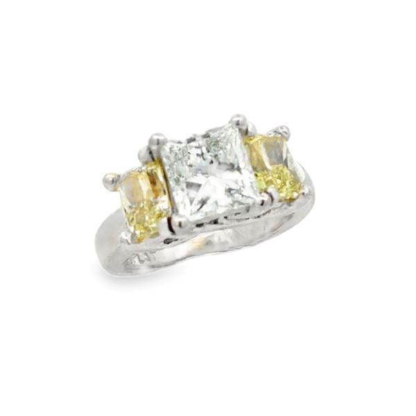 Platinum GIA 3-Stone Diamond Ring 3.97ct | F/VVS2 Princess Cut Classic Creations In Diamonds & Gold Venice, FL