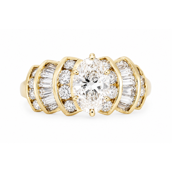 14K Yellow Gold Marquise Diamond Ring | 1.00 CTW Natural Diamonds | Channel Set Classic Creations In Diamonds & Gold Venice, FL