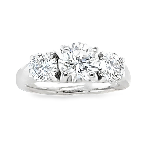 14K White Gold Three Stone Round Brilliant Diamond Ring 2.24 CTW Image 2 Classic Creations In Diamonds & Gold Venice, FL