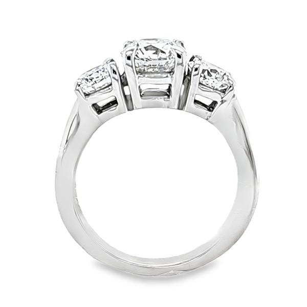 14K White Gold Three Stone Round Brilliant Diamond Ring 2.24 CTW Image 3 Classic Creations In Diamonds & Gold Venice, FL