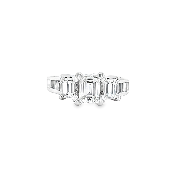 14K White Gold Three Emerald Cut Diamond Ring 2.00 CTW Image 2 Classic Creations In Diamonds & Gold Venice, FL