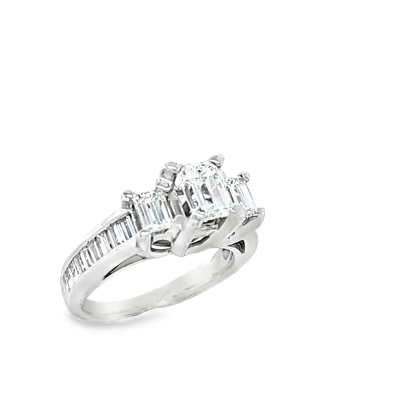14K White Gold Three Emerald Cut Diamond Ring 2.00 CTW Image 3 Classic Creations In Diamonds & Gold Venice, FL