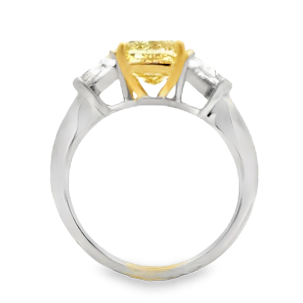 18K Yellow Gold and Platinum Natural Fancy Yellow Radiant Diamond Ring Image 4 Classic Creations In Diamonds & Gold Venice, FL