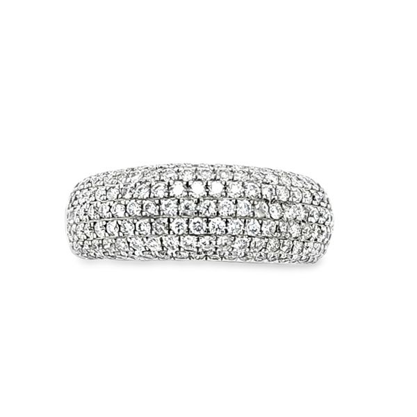 18K White Gold Micro Pave Diamond Half Round Band | 1.72 Ct Image 2 Classic Creations In Diamonds & Gold Venice, FL