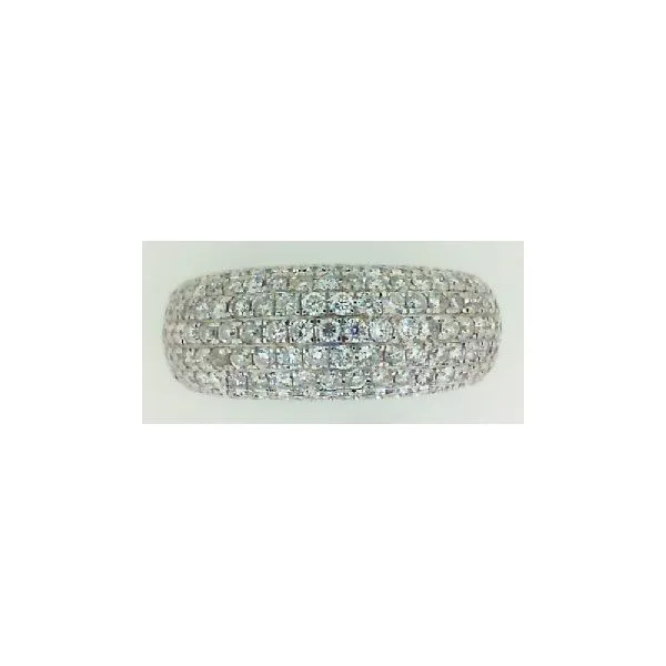 18K White Gold Micro Pavé Half Round Diamond Wedding Band Ring Classic Creations In Diamonds & Gold Venice, FL