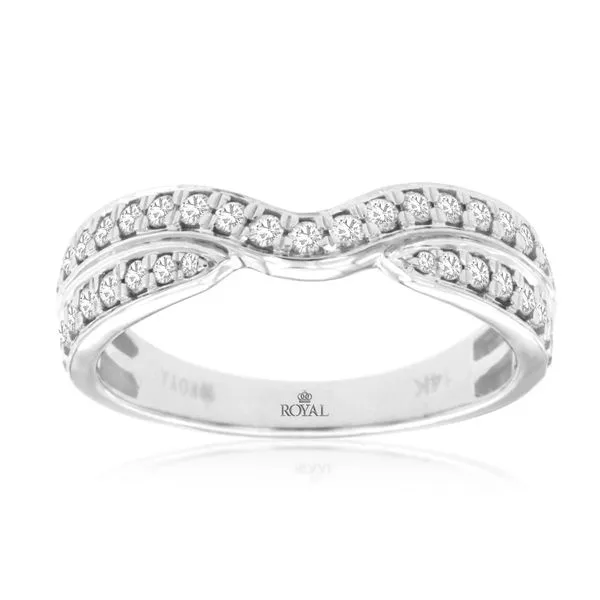 2 Row Curved Diamond Wedding Band-Wrap Classic Creations In Diamonds & Gold Venice, FL