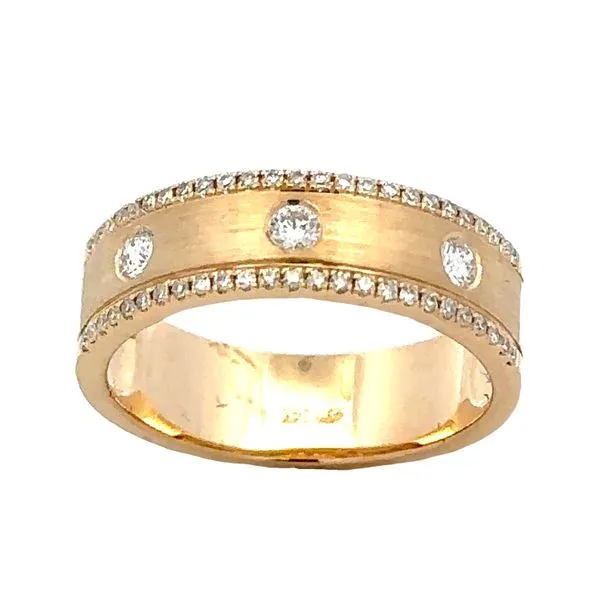 Roman + Jules Micro Pave' & Burnished Diamond Band Image 2 Classic Creations In Diamonds & Gold Venice, FL