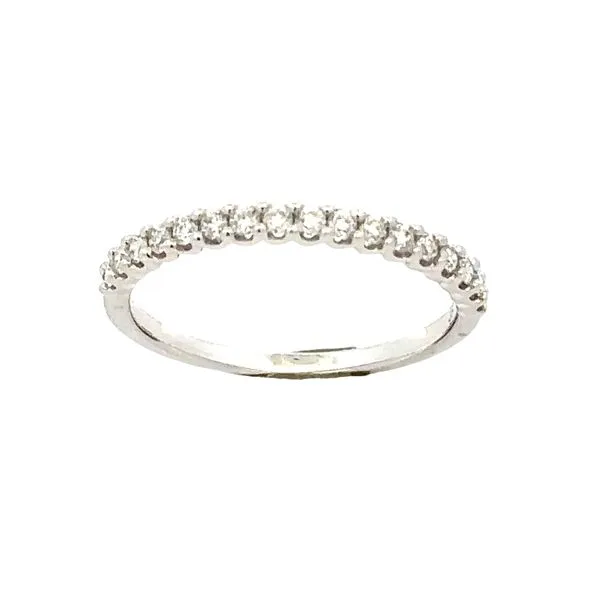 14K White Gold Round Brilliant Cut Diamond Shared Prong Wedding Band Ring Classic Creations In Diamonds & Gold Venice, FL