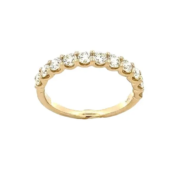 14K Yellow Gold Round Brilliant Cut Diamond Shared Prong Wedding Band Ring Classic Creations In Diamonds & Gold Venice, FL