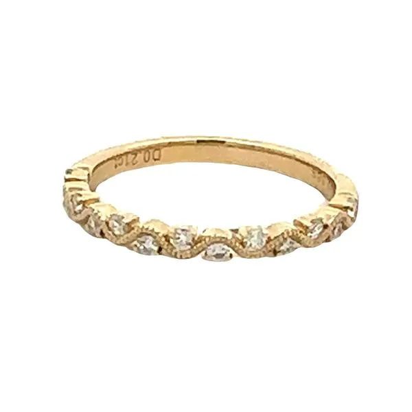 Yellow Gold Diamond & Twisted Milgrain Band Classic Creations In Diamonds & Gold Venice, FL