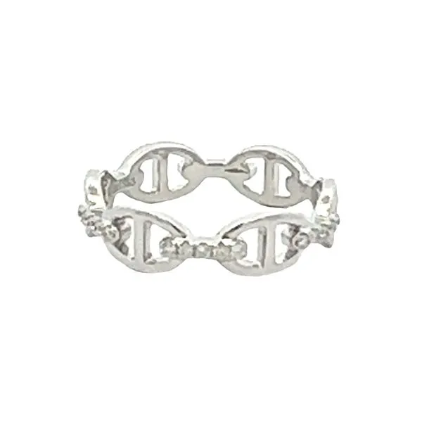 White Gold Anchor Style Links Pave' Diamond Bars Band Classic Creations In Diamonds & Gold Venice, FL