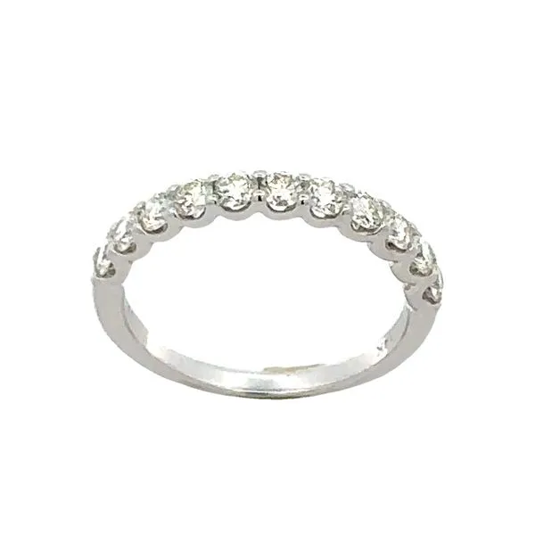 14K White Gold Round Brilliant Cut Diamond Shared Prong Wedding Band Ring Classic Creations In Diamonds & Gold Venice, FL