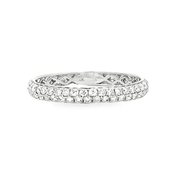 14K White Gold 2 Row Micro Pavé Diamond Eternity Wedding Band Ring Classic Creations In Diamonds & Gold Venice, FL