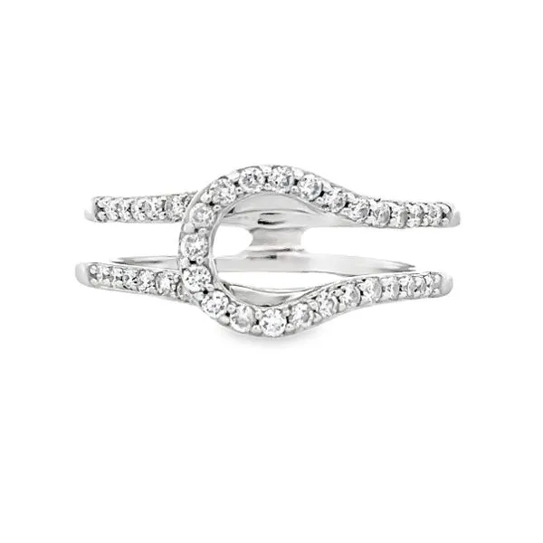 14K White Gold Micro Pavé Halo Wrap-Guard Diamond Ring Ring Classic Creations In Diamonds & Gold Venice, FL