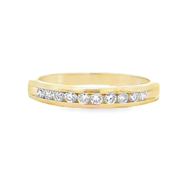14K Yellow Gold Channel Set Round Brilliant Cut Diamond Wedding Band Ring Classic Creations In Diamonds & Gold Venice, FL
