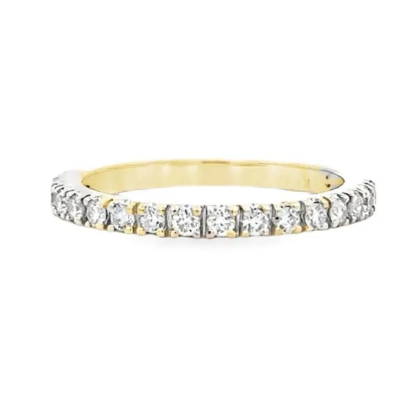 14K Yellow Gold Fishtail Set Round Brilliant Cut Diamond Wedding Band Ring Classic Creations In Diamonds & Gold Venice, FL