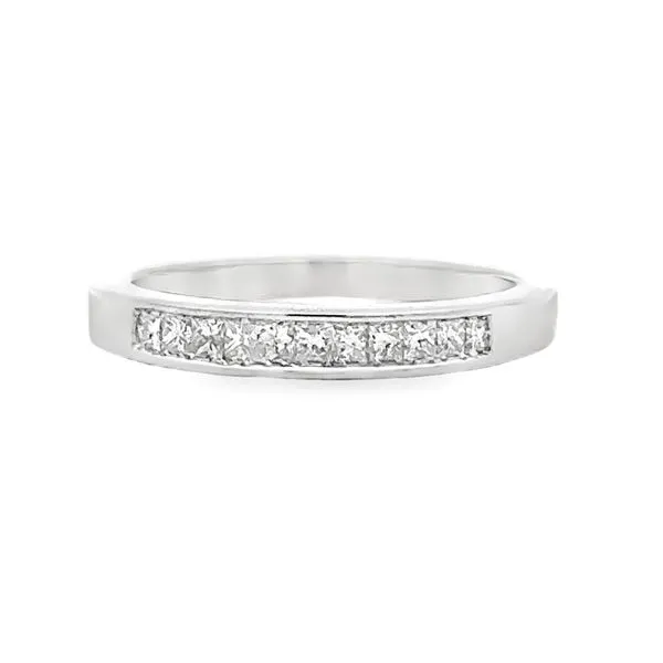 14K White Gold Channel Set Princess Cut Diamond Wedding Band Ring Classic Creations In Diamonds & Gold Venice, FL