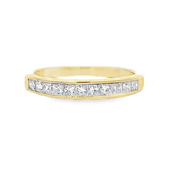 14K Yellow Gold Channel Set Princess Cut Diamond Wedding Band Ring Classic Creations In Diamonds & Gold Venice, FL