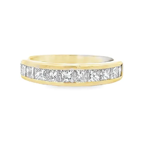 14K Yellow Gold Channel Set Princess Cut Diamond Wedding Band Ring Classic Creations In Diamonds & Gold Venice, FL