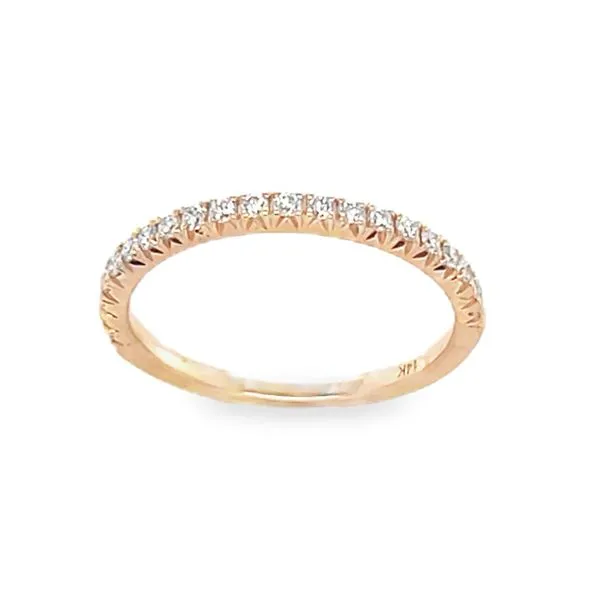 14K Rose Gold Fishtail Set Diamond Wedding Band Ring Classic Creations In Diamonds & Gold Venice, FL