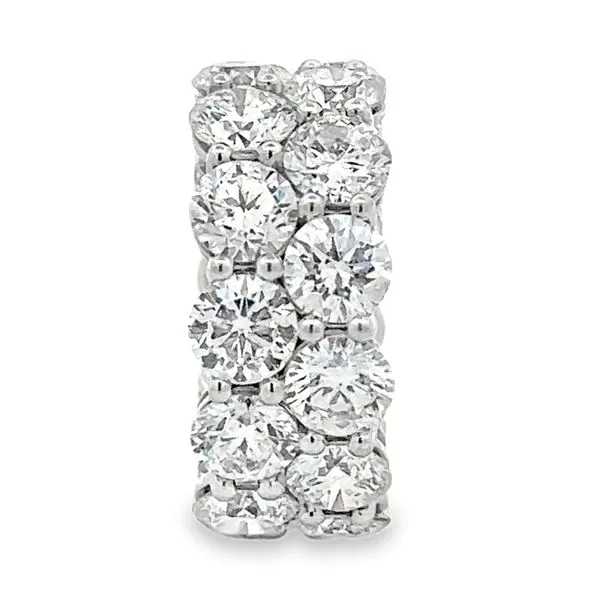 14K White Gold Lab-Grown 2-Row Eternity Band in Size 5 Image 2 Classic Creations In Diamonds & Gold Venice, FL