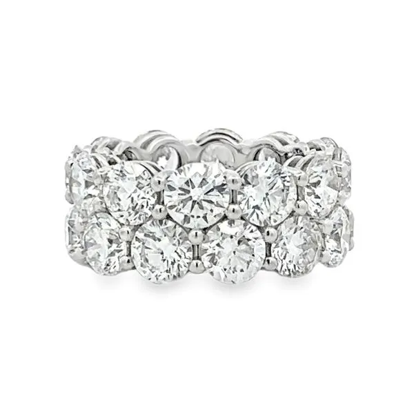 14K White Gold Lab-Grown 2-Row Eternity Band in Size 5 Classic Creations In Diamonds & Gold Venice, FL