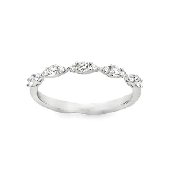 14K White Gold Wavy Round Diamond Band – 0.32ct TW Classic Creations In Diamonds & Gold Venice, FL