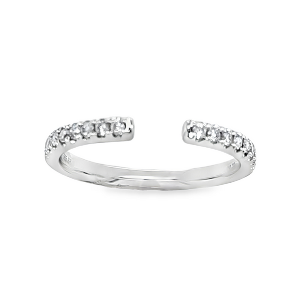 14K White Gold Micro Pave Diamond Cuff Ring | 0.20 CTW Image 2 Classic Creations In Diamonds & Gold Venice, FL