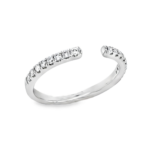 14K White Gold Micro Pave Diamond Cuff Ring | 0.20 CTW Classic Creations In Diamonds & Gold Venice, FL