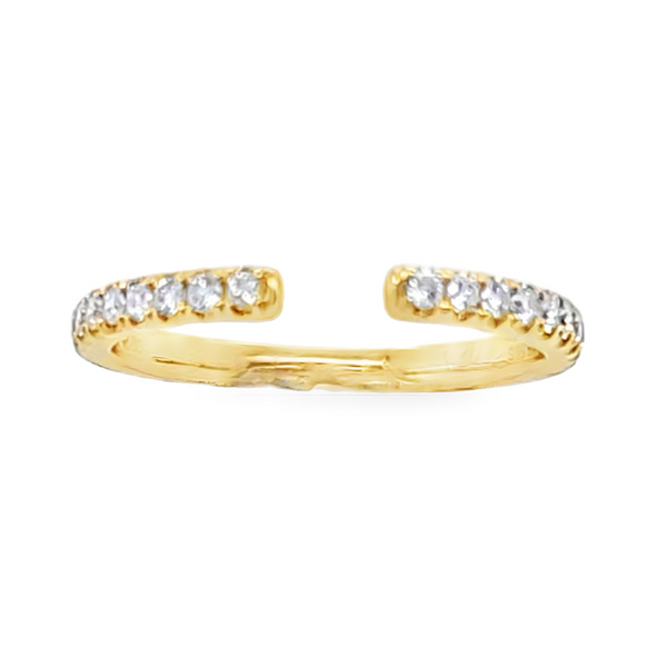 14K Yellow Gold Micro Pave Diamond Cuff Ring | 0.20 CTW Image 2 Classic Creations In Diamonds & Gold Venice, FL