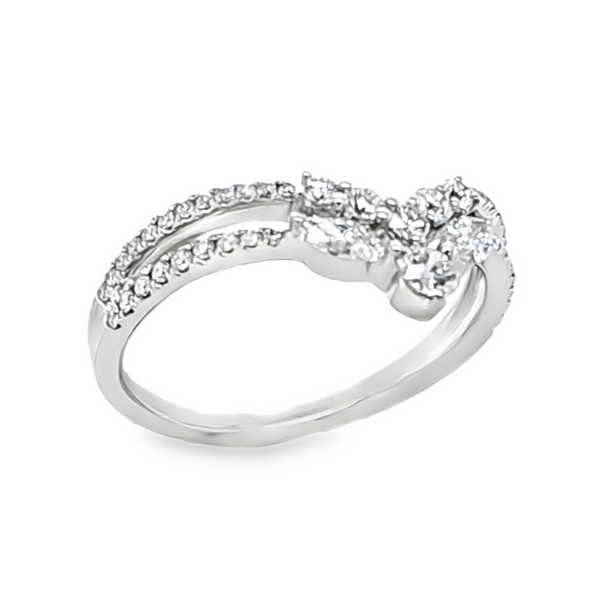 14K White Gold 2 Row Micro Pave V Diamond Ring | 0.56 CTW Classic Creations In Diamonds & Gold Venice, FL