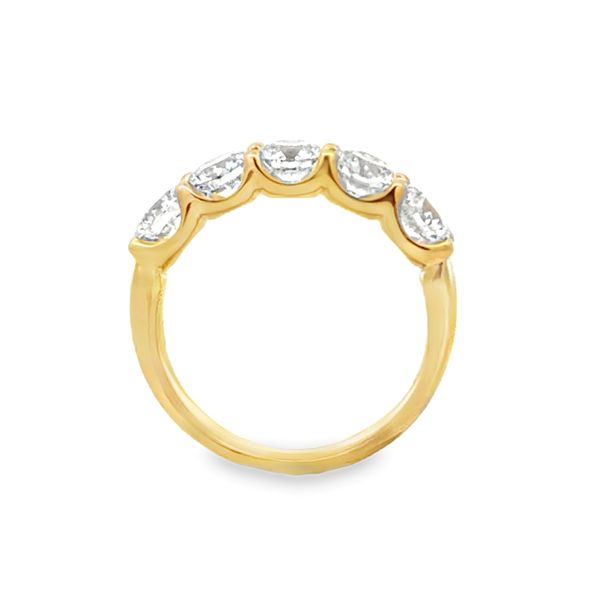 14K Yellow Gold Round Brilliant Diamond Shared Prong Band | 2.00 CT Image 2 Classic Creations In Diamonds & Gold Venice, FL