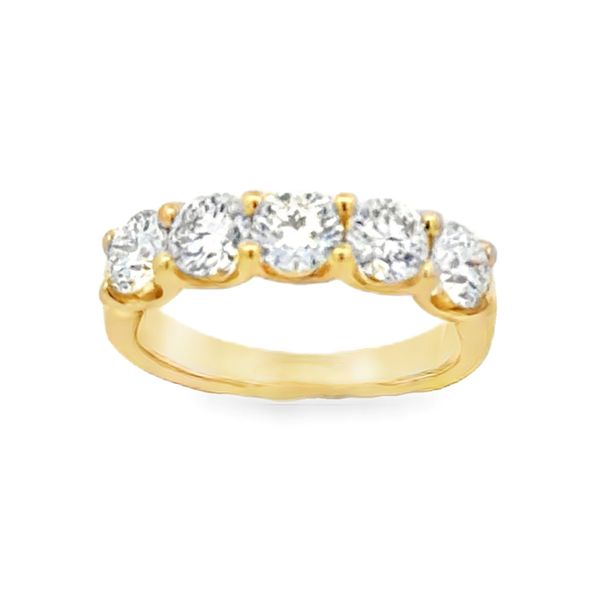 14K Yellow Gold Round Brilliant Diamond Shared Prong Band | 2.00 CT Classic Creations In Diamonds & Gold Venice, FL