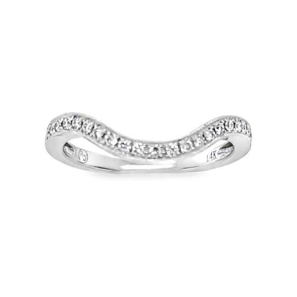 14K Yellow Gold Pave Diamond Milgrain Curved Band 0.17 CT | 1.44 DWT Image 2 Classic Creations In Diamonds & Gold Venice, FL