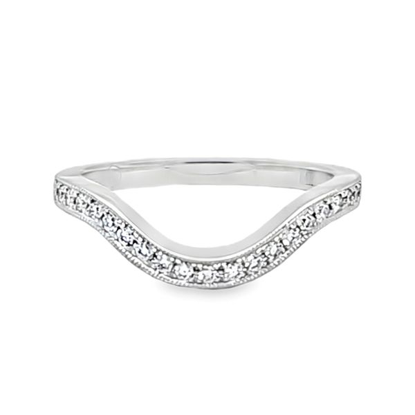 14K Yellow Gold Pave Diamond Milgrain Curved Band 0.17 CT | 1.44 DWT Classic Creations In Diamonds & Gold Venice, FL