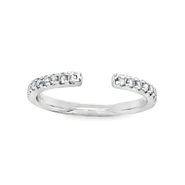 14K White Gold Micro Pave Diamond Cuff Ring 0.20 CTW Image 2 Classic Creations In Diamonds & Gold Venice, FL
