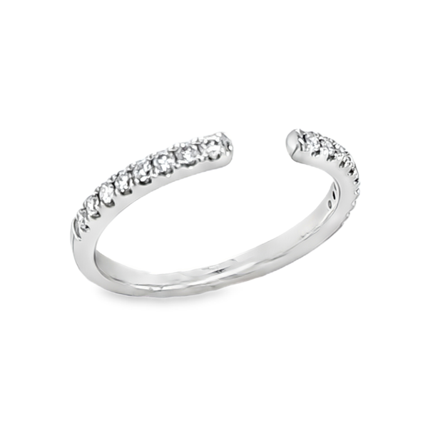 14K White Gold Micro Pave Diamond Cuff Ring 0.20 CTW Classic Creations In Diamonds & Gold Venice, FL