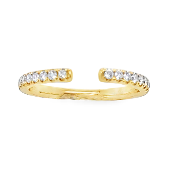 14K Yellow Gold Micro Pave Diamond Cuff Ring 0.20 CTW Image 2 Classic Creations In Diamonds & Gold Venice, FL