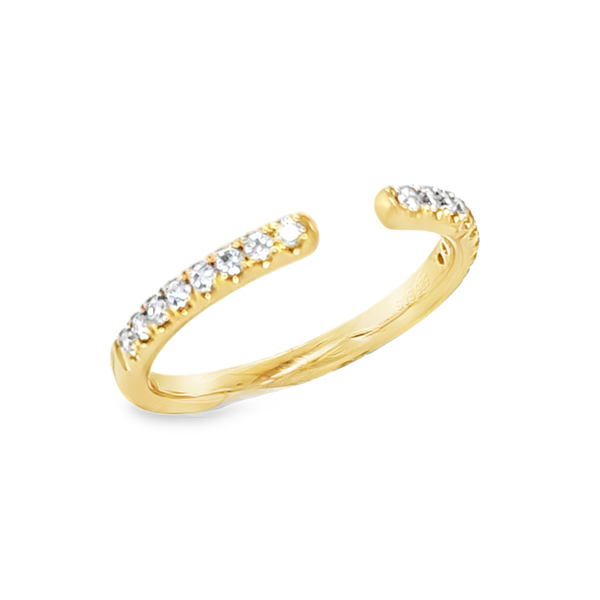 14K Yellow Gold Micro Pave Diamond Cuff Ring 0.20 CTW Classic Creations In Diamonds & Gold Venice, FL