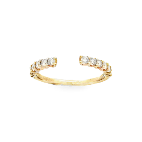 14K Yellow Gold Round Brilliant Diamond Shared Prong Band 0.50 CTW Classic Creations In Diamonds & Gold Venice, FL