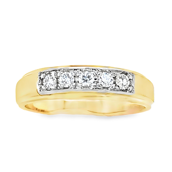 14K Yellow Gold Five Diamond Band Ring | 0.25 Carat Total Weight Classic Creations In Diamonds & Gold Venice, FL
